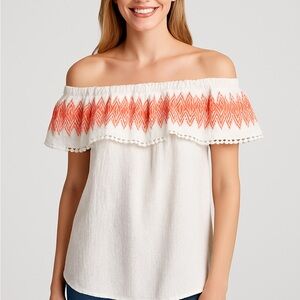 Medium Off Shoulder Hester & Orchard Ruffle Top